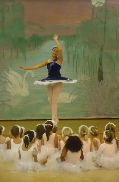 Local ballerina Kristen performs for students at the Spring Recital.